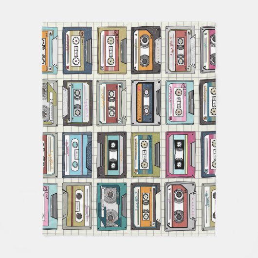 Retro Music Cassette: Nostalgisches Symbol Fleecedecke (Vorderseite)