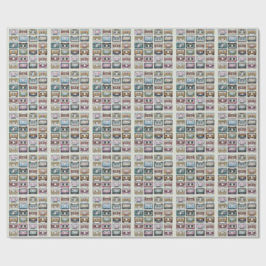 Retro Music Cassette: Nostalgisches Symbol Geschenkpapier (Flach)