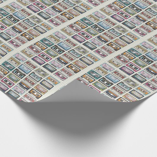 Retro Music Cassette: Nostalgisches Symbol Geschenkpapier (Ecke)