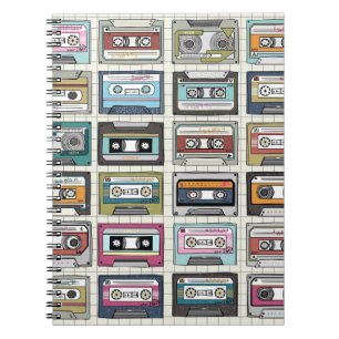 Retro Music Cassette: Nostalgisches Symbol Notizblock