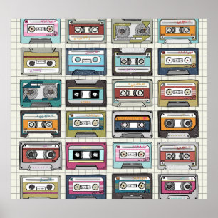 Retro Music Cassette: Nostalgisches Symbol Poster