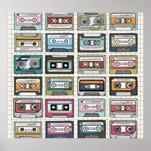 Retro Music Cassette: Nostalgisches Symbol Poster (Vorne)