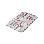 Retro Music Cassettes: Rock Background Pattern Badematte (Schrägansicht)