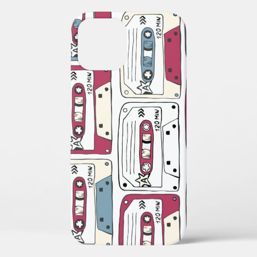 Retro Music Cassettes: Rock Background Pattern Case-Mate iPhone Hülle (Rückseite)