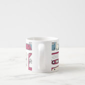 Retro Music Cassettes: Rock Background Pattern Espressotasse (Rückseite)