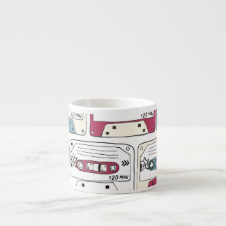 Retro Music Cassettes: Rock Background Pattern Espressotasse