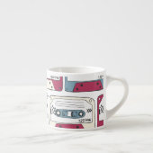Retro Music Cassettes: Rock Background Pattern Espressotasse (Rechts)