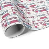 Retro Music Cassettes: Rock Background Pattern Geschenkpapier (Rolleneckpunkt)
