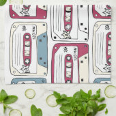 Retro Music Cassettes: Rock Background Pattern Geschirrtuch (Gefaltet)