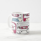 Retro Music Cassettes: Rock Background Pattern Kaffeetasse (Vorderseite Links)