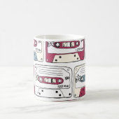 Retro Music Cassettes: Rock Background Pattern Kaffeetasse (Mittel)