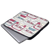 Retro Music Cassettes: Rock Background Pattern Laptopschutzhülle (Vorne Knopf)