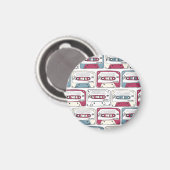 Retro Music Cassettes: Rock Background Pattern Magnet (Vorderseite/Rückseite)