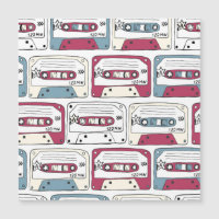 Retro Music Cassettes: Rock Background Pattern