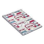Retro Music Cassettes: Rock Background Pattern Notizblock (Rechte Seite)