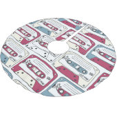 Retro Music Cassettes: Rock Background Pattern Polyester Weihnachtsbaumdecke (Schrägansicht)