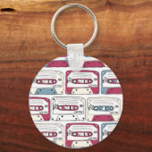 Retro Music Cassettes: Rock Background Pattern Schlüsselanhänger (Vorderseite)