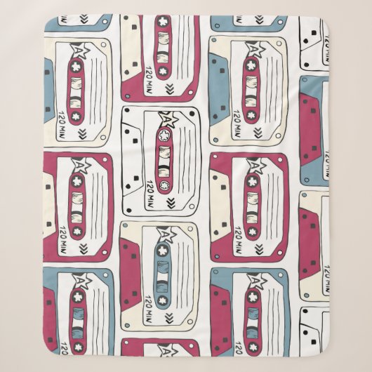 Retro Music Cassettes: Rock Background Pattern Sherpadecke (Vorderseite)