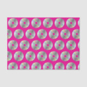 Retro Music CDs Muster Hot Pink Tissue Paper Seidenpapier (Vorderseite)