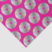 Retro Music CDs Muster Hot Pink Tissue Paper Seidenpapier (Ausschnitt)