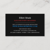 Retro Music Design, Karaoke Event Organisator Visitenkarte (Rückseite)