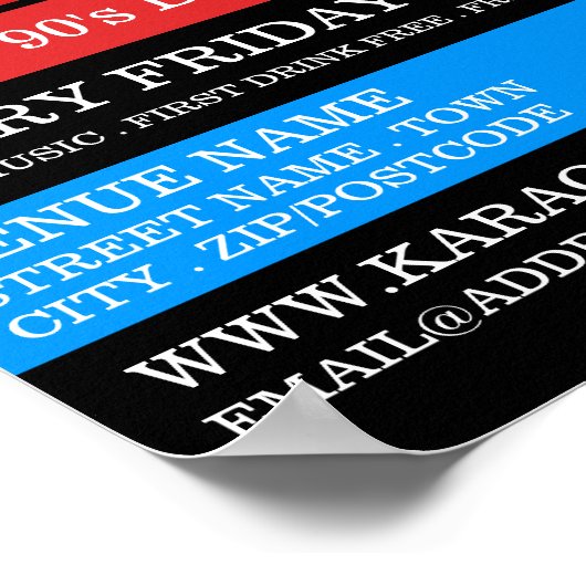 Retro Music Design, Karaoke Eventwerbung Poster (Ecke)