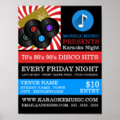 Retro Music Design, Karaoke Eventwerbung Poster (Vorne)