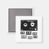 Retro Music Design! Magnet (Vorderseite/Rückseite)