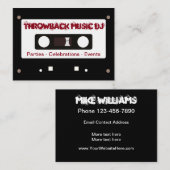 Retro Music DJ Cassette Tape Theme Visitenkarte (Vorne/Hinten)
