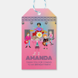 Retro Music Girls Band Birthday Party Geschenkanhänger