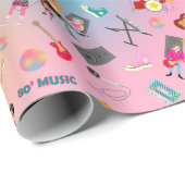 Retro Music Girls Band Birthday Party Geschenkpapier (Rolleneckpunkt)