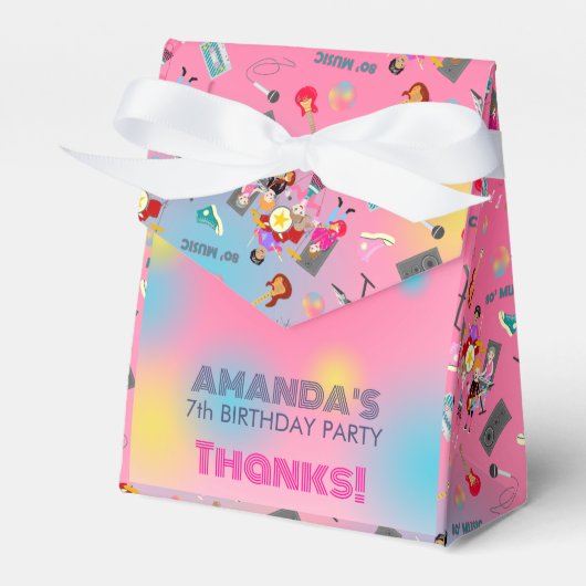 Retro Music Girls Band Birthday Party Geschenkschachtel (Vorderseite)