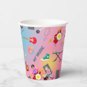 Retro Music Girls Band Birthday Party Pappbecher (Vorderseite)