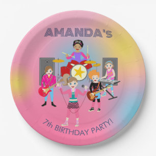Retro Music Girls Band Birthday Party Pappteller