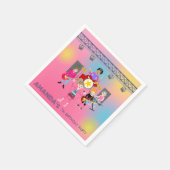 Retro Music Girls Band Birthday Party Serviette (Ecke)