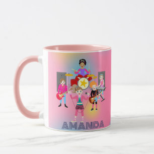 Retro Music Girls Band Birthday Party Tasse