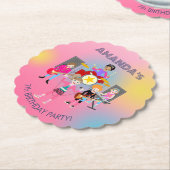 Retro Music Girls Band Birthday Party Untersetzer (angewinkelt)