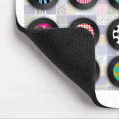 Retro Music Illustriert Vinyl Platten Muster Kunst Mousepad (Ecke)