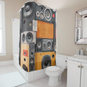 Retro Music Lautsprecher Wall Design Duschvorhang (Beispiel)