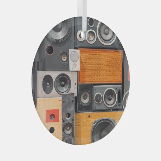 Retro Music Lautsprecher Wall Design Ornament Aus Glas (Vorderseite Rechts)
