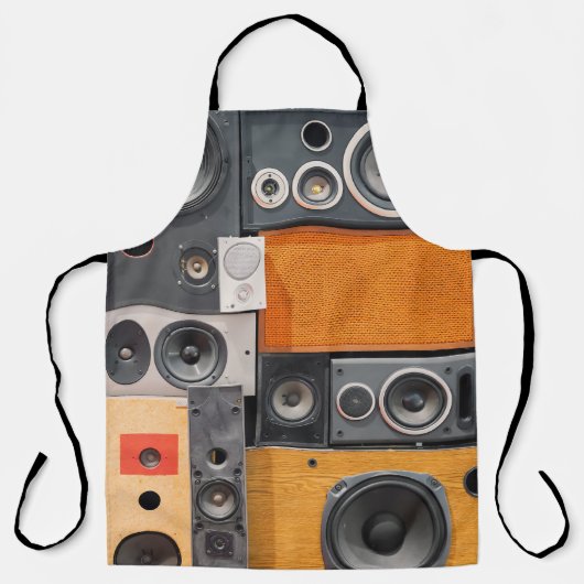 Retro Music Lautsprecher Wall Design Schürze (Vorderseite)
