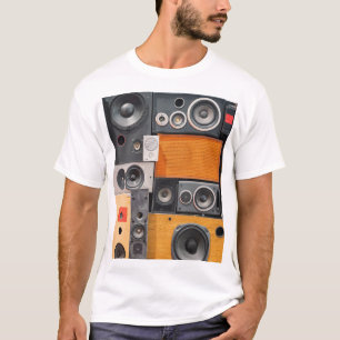 Retro Music Lautsprecher Wall Design T-Shirt