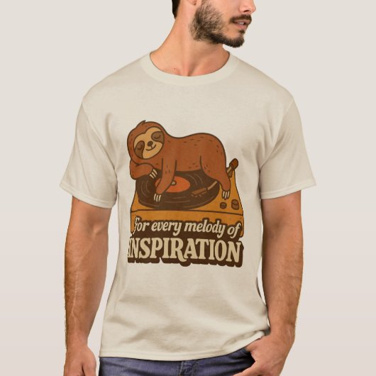 Retro Music Lover Cute Animal Graphic Tee (Vorderseite)