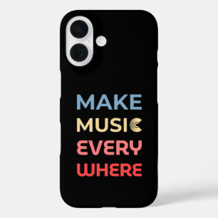 Retro Music Lover Geschenk - Musik überall machen iPhone 16 Hülle