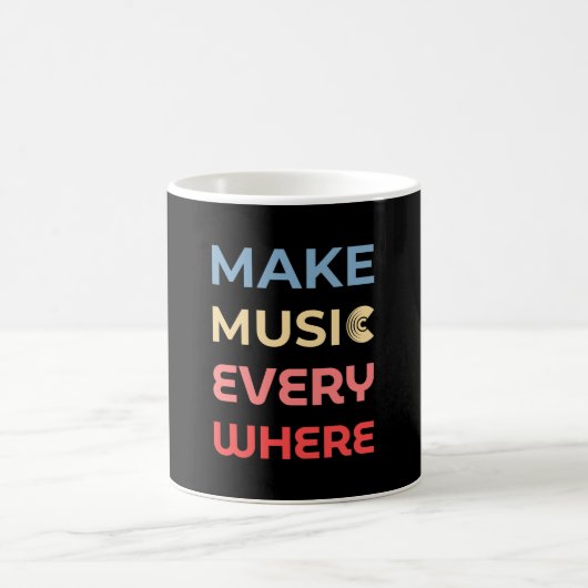 Retro Music Lover Geschenk - Musik überall machen Kaffeetasse (Mittel)
