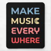 Retro Music Lover Geschenk - Musik überall machen Mousepad (Vorne)