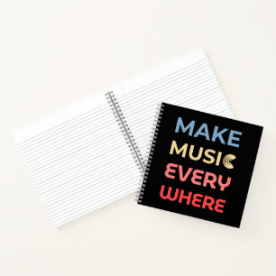 Retro Music Lover Geschenk - Musik überall machen Notizblock