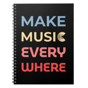 Retro Music Lover Geschenk - Musik überall machen Notizblock