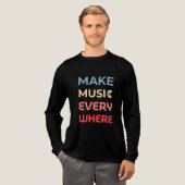 Retro Music Lover Geschenk - Musik überall machen Tri-Blend Shirt (Volle Vorderseite)