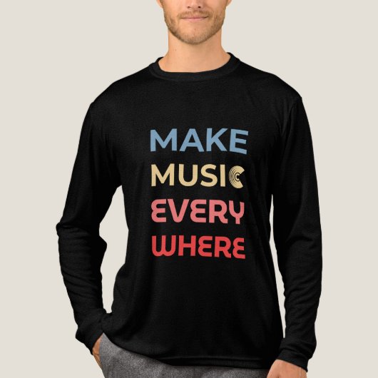 Retro Music Lover Geschenk - Musik überall machen Tri-Blend Shirt (Vorderseite)